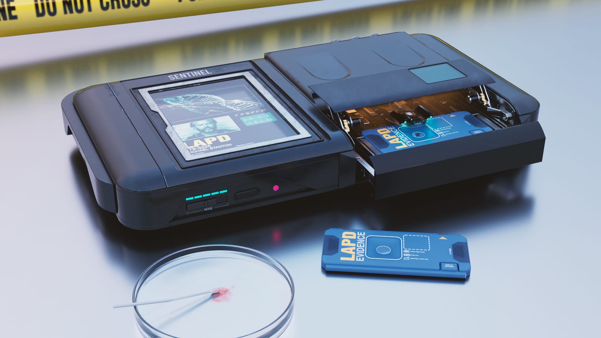 Kris Turvey LAPD scanne prop design for movies created with Adobe Fusion