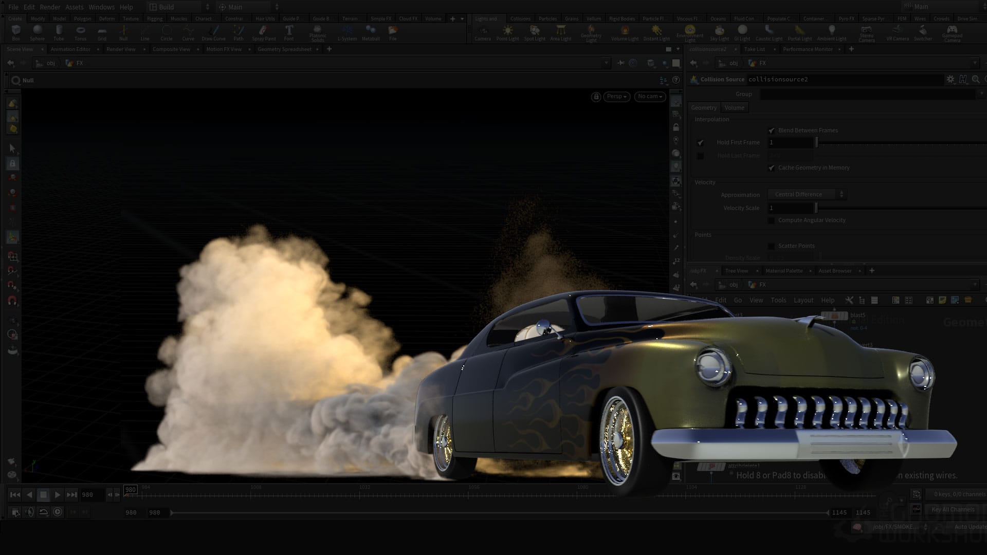 Creating Tire Smoke FX in Houdini